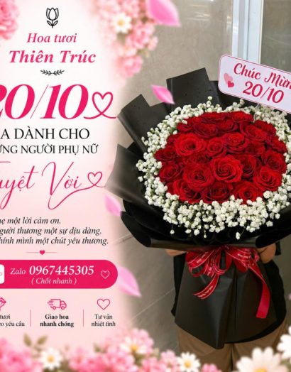 Hoa 20/10 Bó Hồng Đỏ Em TPHCM