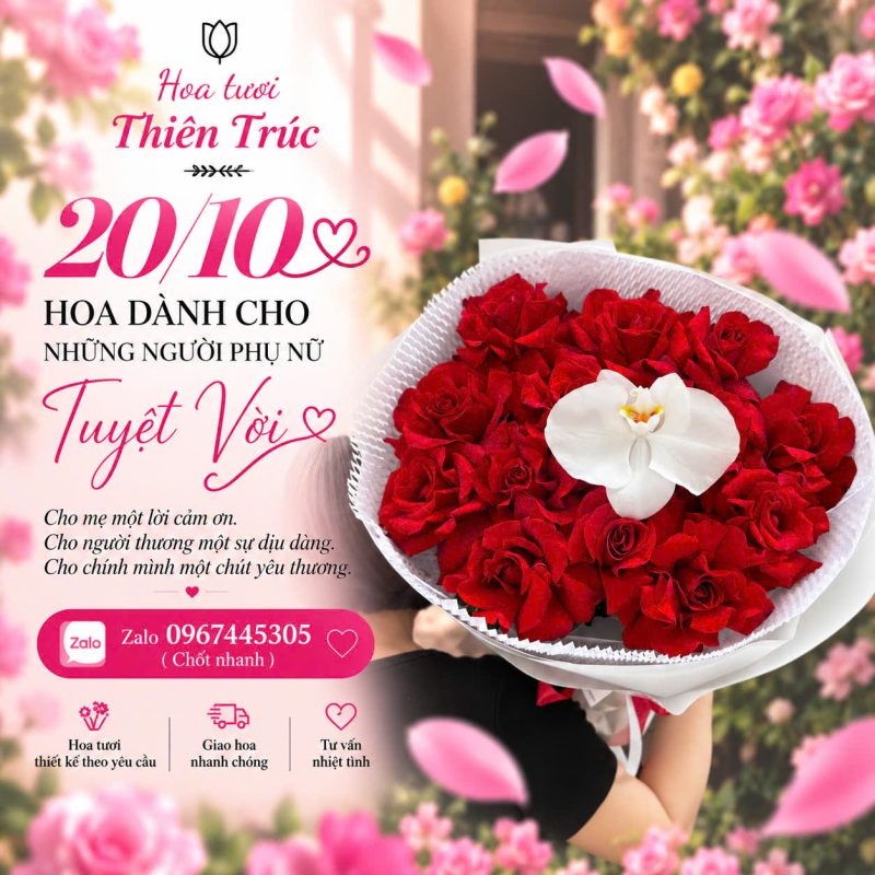 Hoa 20/10 Bó Hồng Đỏ My Love 17